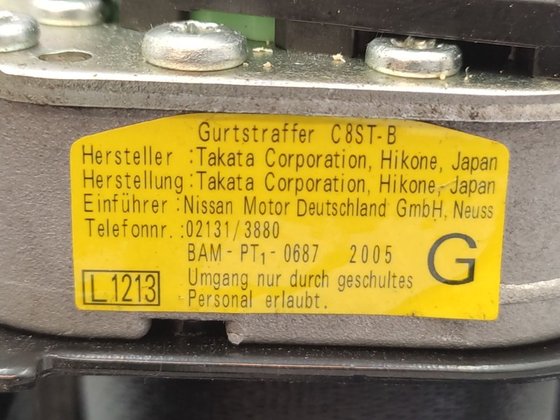 Recambio de cinturon seguridad delantero izquierdo para nissan patrol gr v wagon (y61) 3.0 dti referencia OEM IAM   