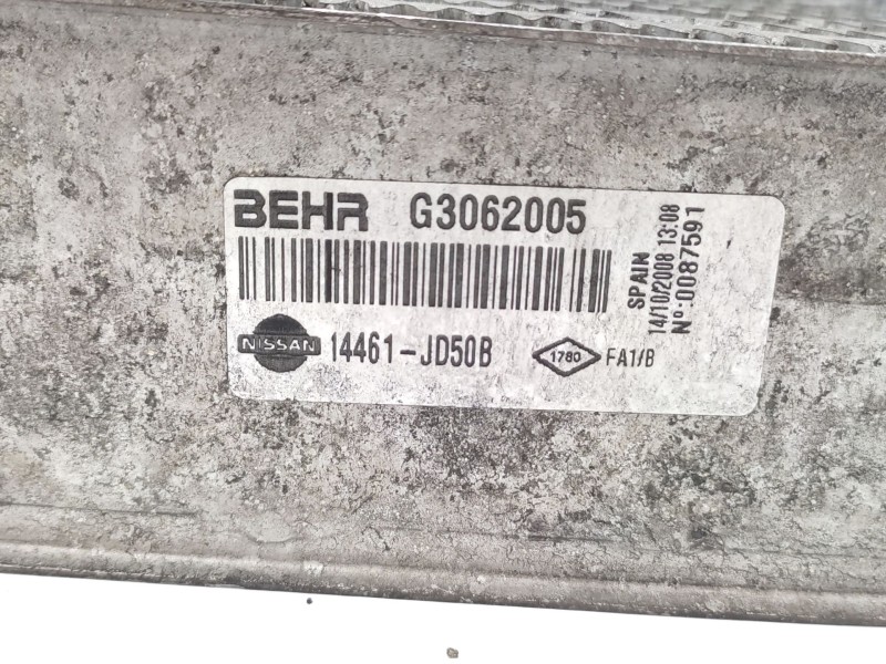 Recambio de intercooler para nissan qashqai i (j10, nj10) 1.5 dci referencia OEM IAM  14461JD50A 