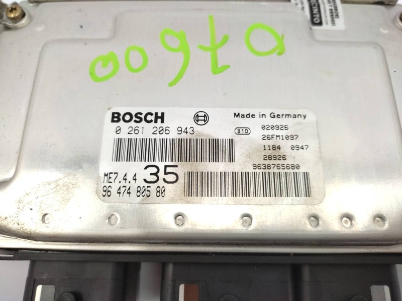 Centralita Motor Uce 9647480580 0261206943 - Peugeot 307 (s1) Xs 3