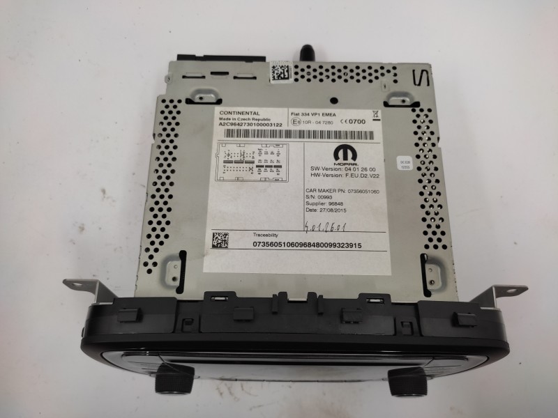 Sistema Audio / Radio Cd 735637913 07356051060  - Fiat 500 X (334) City Cross 8