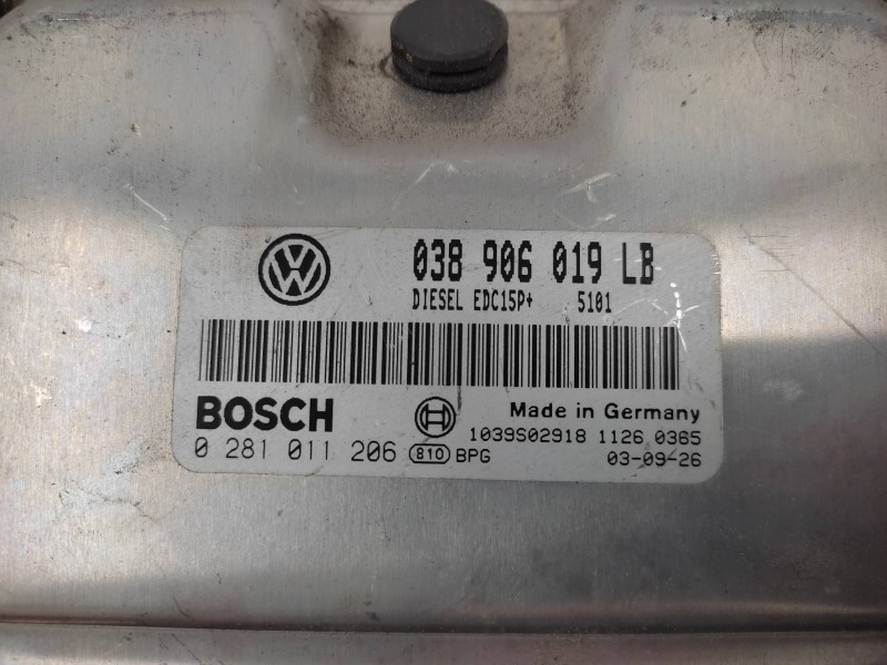 Centralita Motor Uce 038906019lb 0281011206 - Volkswagen Polo (9n1) Trendline 4