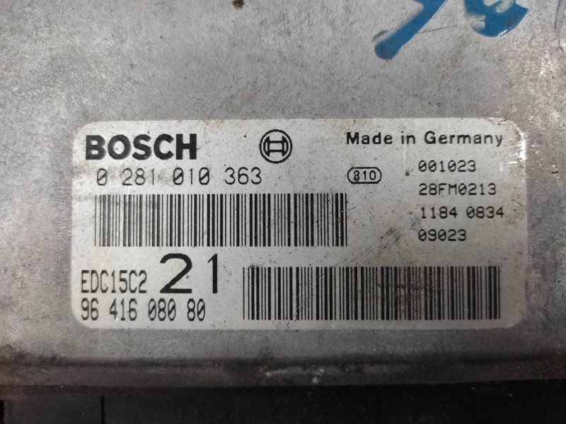Centralita Motor Uce 9641608080 0281010363 - Peugeot 406 Berlina (s1/s2) Srdt 3