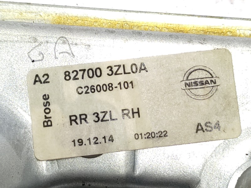 Elevalunas Trasero Derecho 827003zl0a  - Nissan Pulsar (c13) 1.5 Turbodiesel Cat 4
