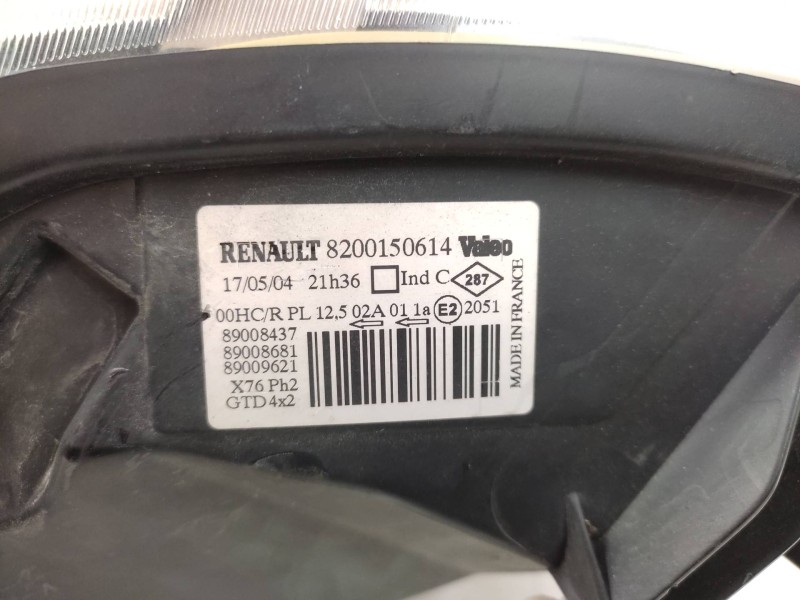 Faro Izquierdo 8200150614 89008437  - Renault Kangoo (f/kc0) 1.2 6