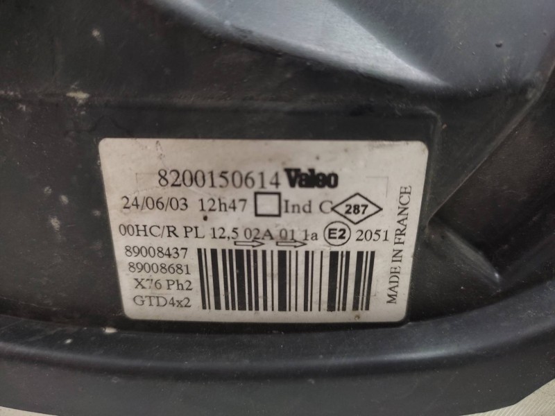 Faro Izquierdo 8200150614 89008437  - Renault Kangoo (f/kc0) 1.2 4