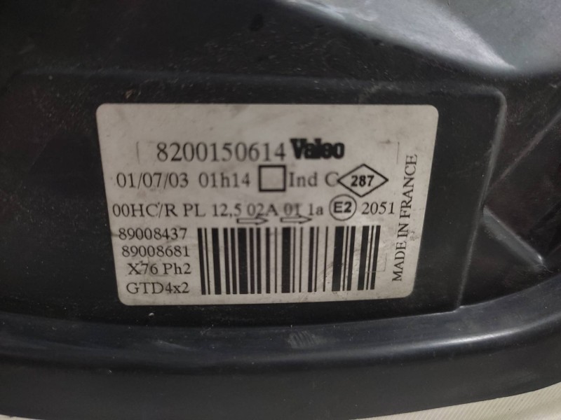 Faro Izquierdo 8200150614 89008437  - Renault Kangoo (f/kc0) 1.2 6