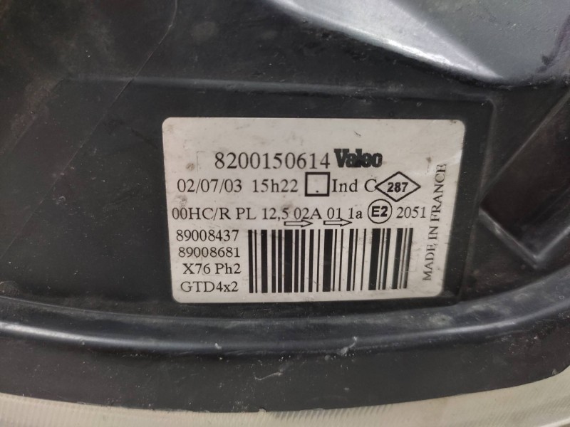 Faro Izquierdo 8200150614 89008437  - Renault Kangoo (f/kc0) 1.2 5