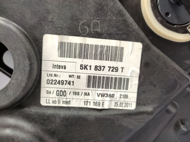 Elevalunas Delantero Izquierdo 5k0837461b  - Volkswagen Golf Vi (5k1) 1.6 Tdi 2
