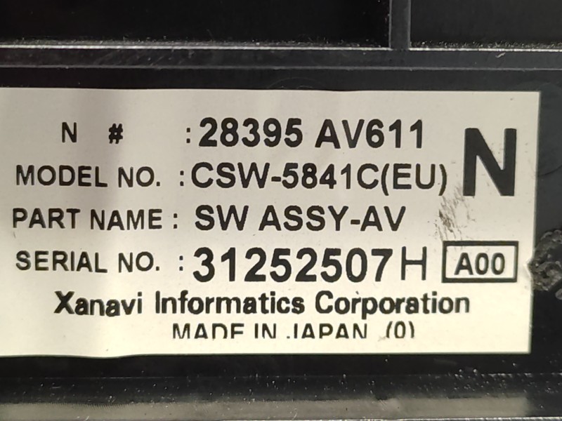 Mando Climatizador 28395av611  - Nissan Primera Berlina (p12) Acenta 5