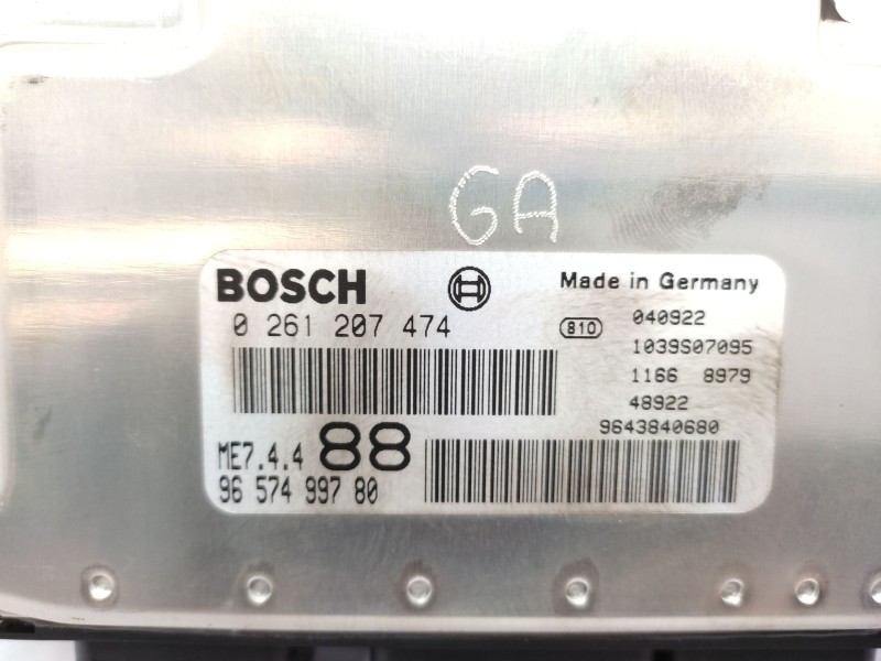 Centralita Motor Uce 9657499780 9643840680 0261207474 - Peugeot 307 (3a/c) 1.6 16v 4