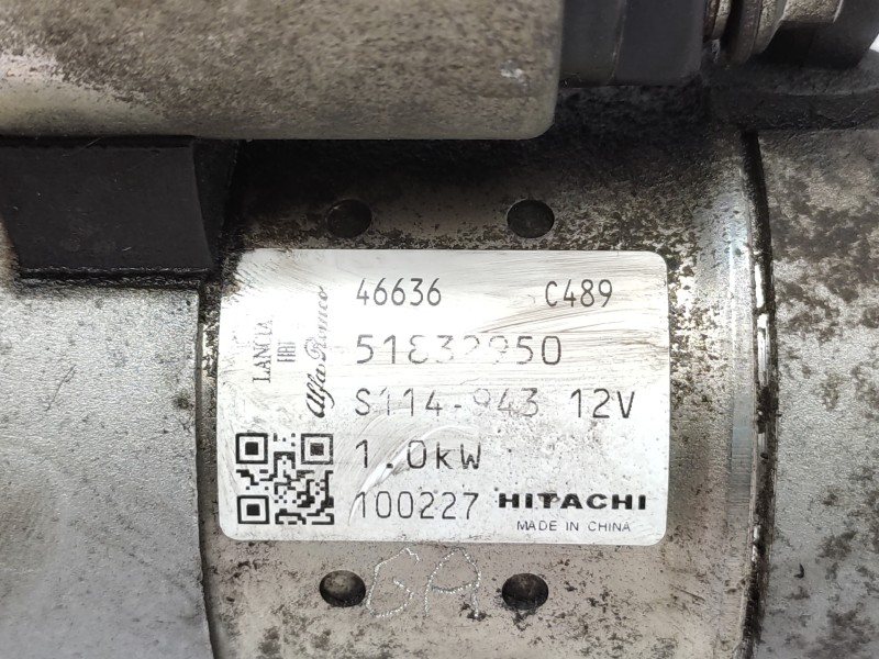 Motor Arranque 51832950 S114943  - Fiat Grande Punto (199) 1.2 Cat 5