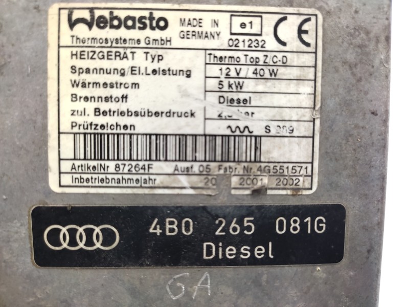 Motor Calefaccion 4b0265081g  - Audi A6 Avant (4b5) 2.5 Tdi 3