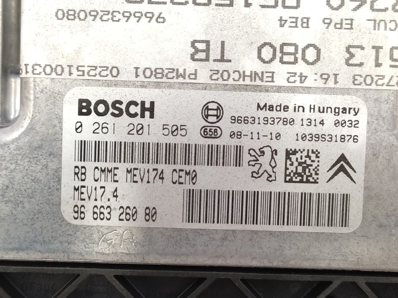 Centralita Motor Uce 9666326080 0261201505 - Peugeot 3008 Premium 4