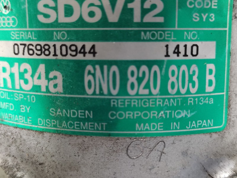 Compresor Aire Acondicionado 6n0820803b Sd6v121410  - Volkswagen Polo Berlina (6n2) Trendline 2