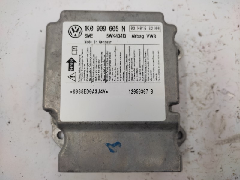 Recambio de centralita airbag para seat altea (5p1) reference referencia OEM IAM 1K0909605N 5WK43413, SME, 0038ED0A3J4V, 1205030