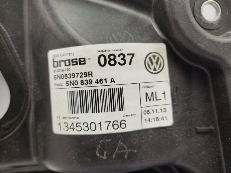 Elevalunas Trasero Izquierdo 5n0839461a  - Volkswagen Tiguan (5n2) Advance Bluemotion 3