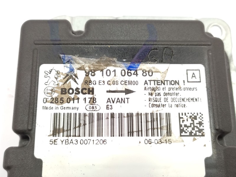 Centralita Airbag 9810106480 0285011178 - Citroën C4 Cactus 1.2 Vti 82 4