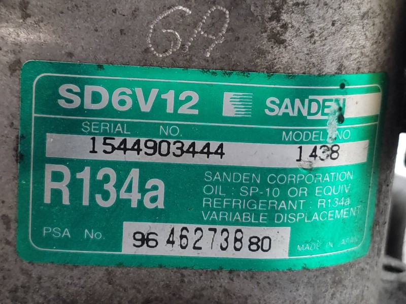 Compresor Aire Acondicionado 9646273880 Sd6v121438 6453lf - Peugeot 206 Berlina X-line 6