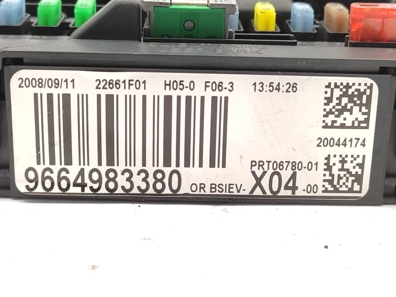Caja Reles / Fusibles 9664983380  - Peugeot 207 Cc Sport 7