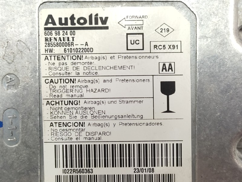 Centralita Airbag 285580006r 285586520r  - Renault Laguna Grandtour Iii 2.0 4