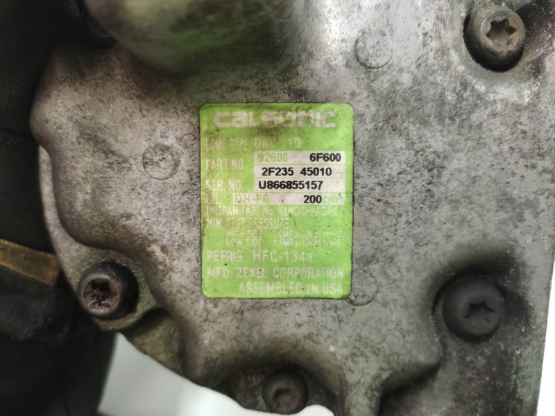 Compresor Aire Acondicionado 926006f600 2f23545010  - Nissan Micra (k11) Lx 6