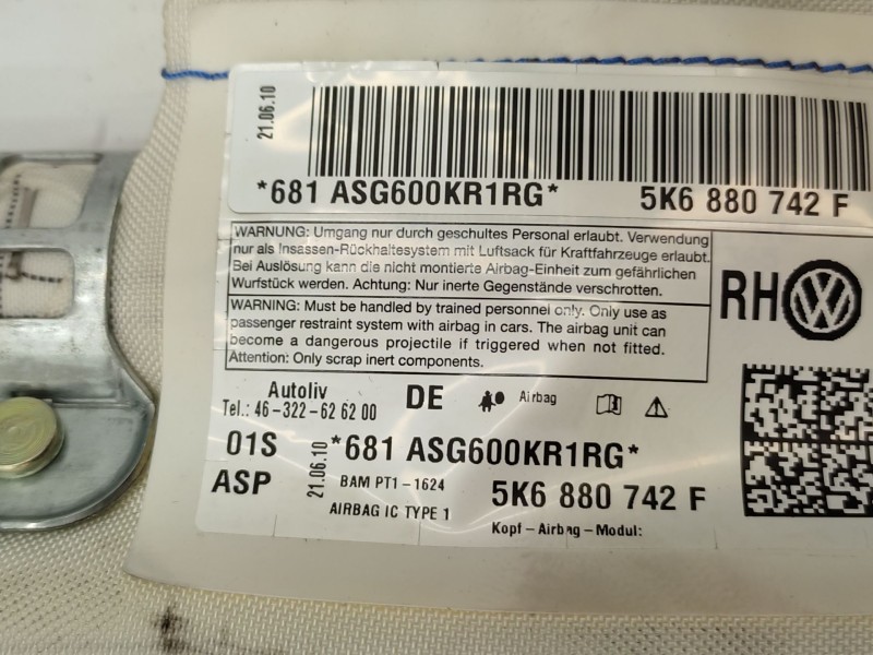 Kit Airbag 5n0880201f 5k0880204a  - Volkswagen Golf Vi (5k1) 1.6 Tdi 11