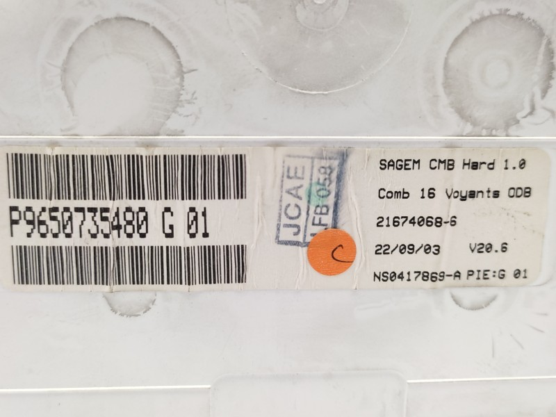 Cuadro Instrumentos 9650735480 6105ev  - Citroën C2 Sx 5