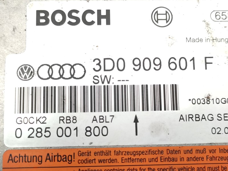 Centralita Airbag 3d0909601f 0285001800 - Volkswagen Touareg (7la) Tdi R5 5