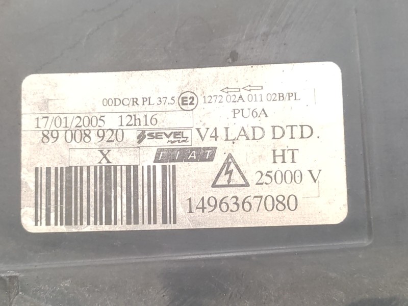 Faro Derecho 1496367080 89008920  - Fiat Ulysse (179) 2.2 16v Jtd Cat 3