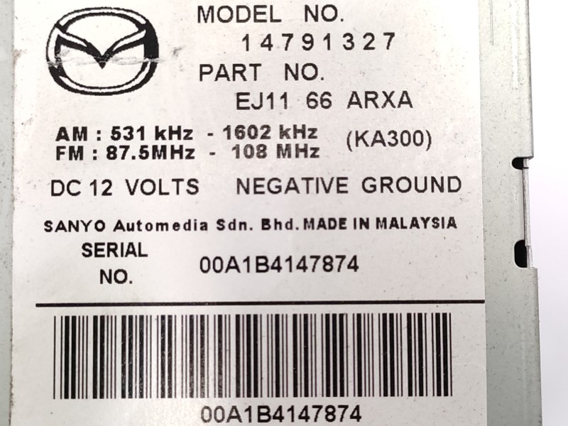 Sistema Audio / Radio Cd Ej1166arxa Ej11669rxb 14795022 - Mazda Cx-7 (er) Luxury 7