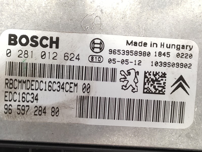 Centralita Motor Uce 9659728480 0281012624  - Citroën C5 Berlina Sx (e) 3