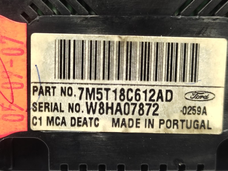 Mando Climatizador 7m5t18c612ad 1698890  - Ford C-max (cb3) 1.6 16v Cat 7