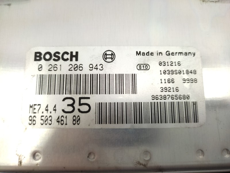 Centralita Motor Uce 9638765680 0261206943 - Peugeot 307 (s1) Xs 3