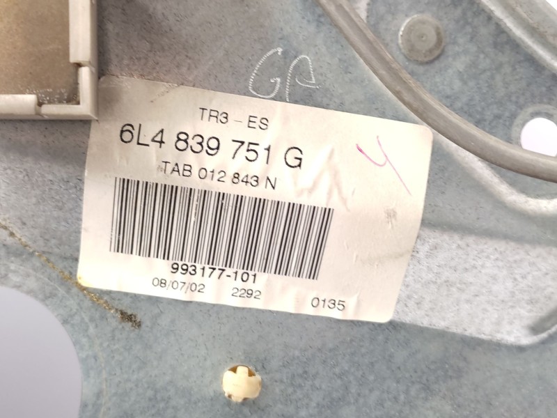 Elevalunas Trasero Izquierdo 6l4839751g 6l4839755c  - Seat Ibiza Iii (6l1) 1.4 16v 4