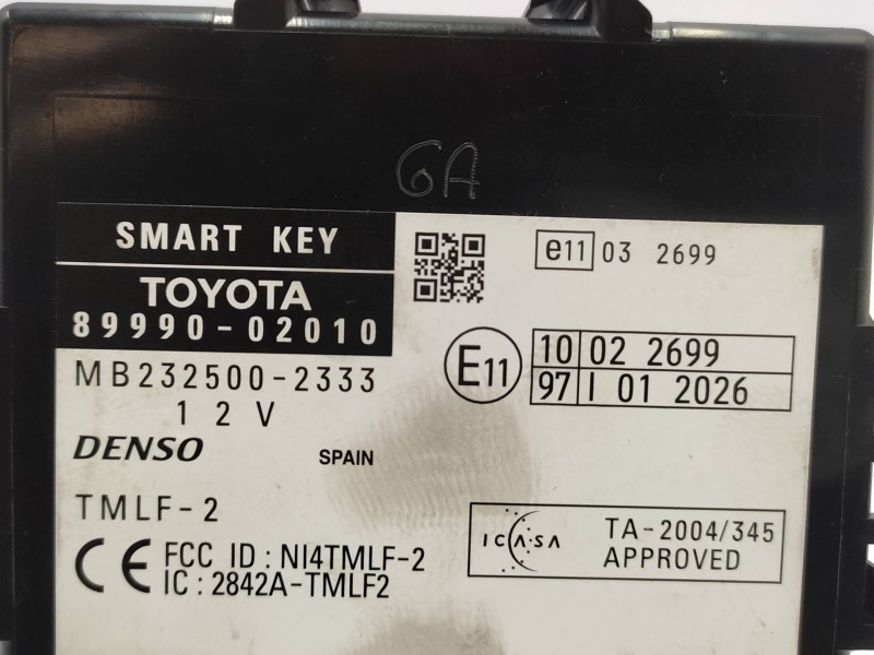 Modulo Electronico 8999002010 Mb2325002333  - Toyota Auris 2.0 D-4d Cat 4