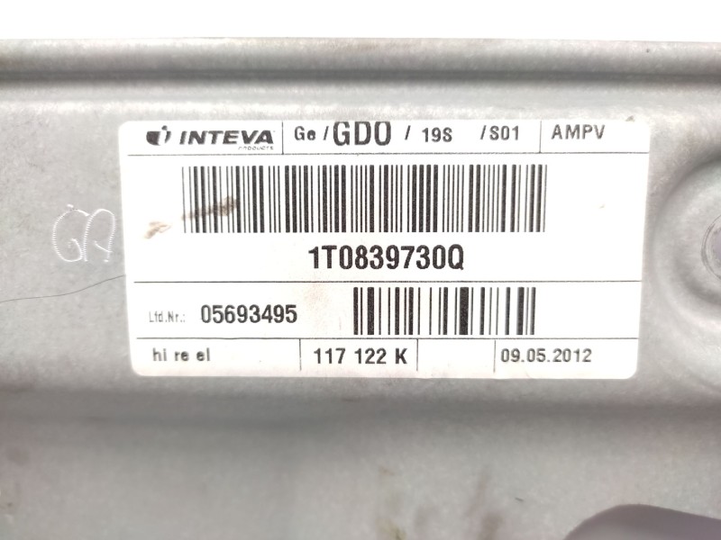 Elevalunas Trasero Derecho 1t1839730q 1t1839462p  - Volkswagen Touran (1t3) 2.0 Tdi 2
