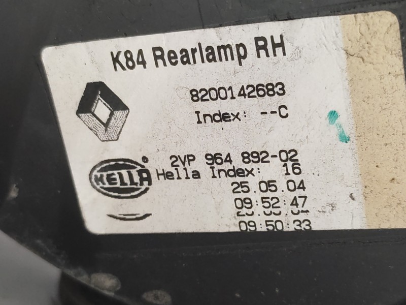 Piloto Trasero Derecho 8200142683 2vp96489202  - Renault Megane Ii Familiar 1.6 16v 4