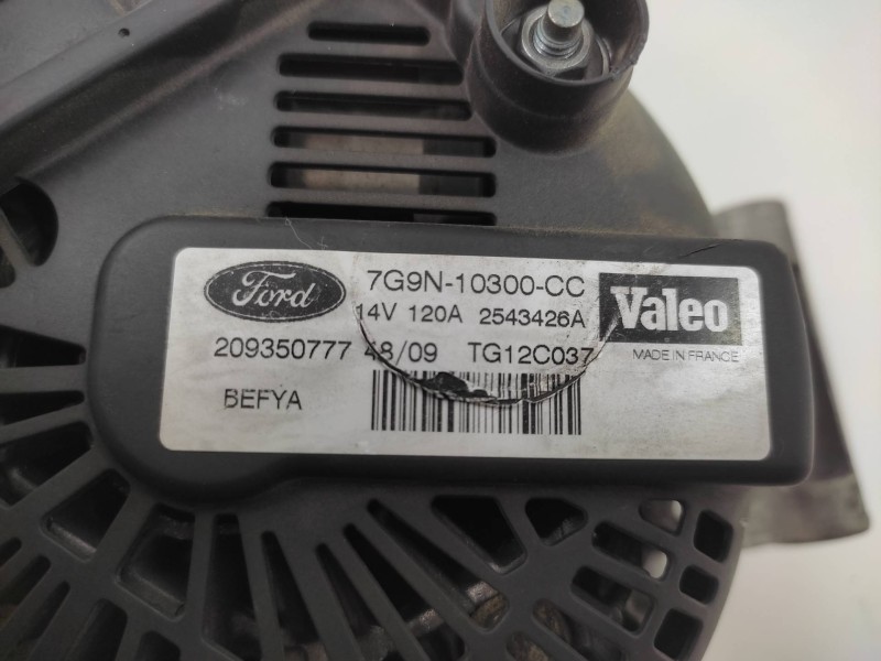 Alternador 7g9n10300cc 209350777 Tg12c037 2543426a Valeo - Ford Fiesta (cb1) Ambiente 5