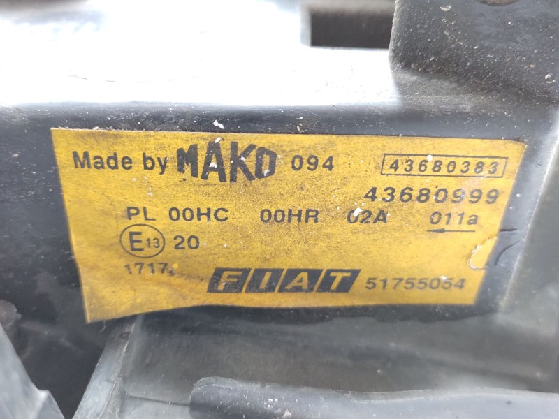 Faro Derecho 51755064 4360383  - Fiat Doblo (119) 1.2 Cat 4