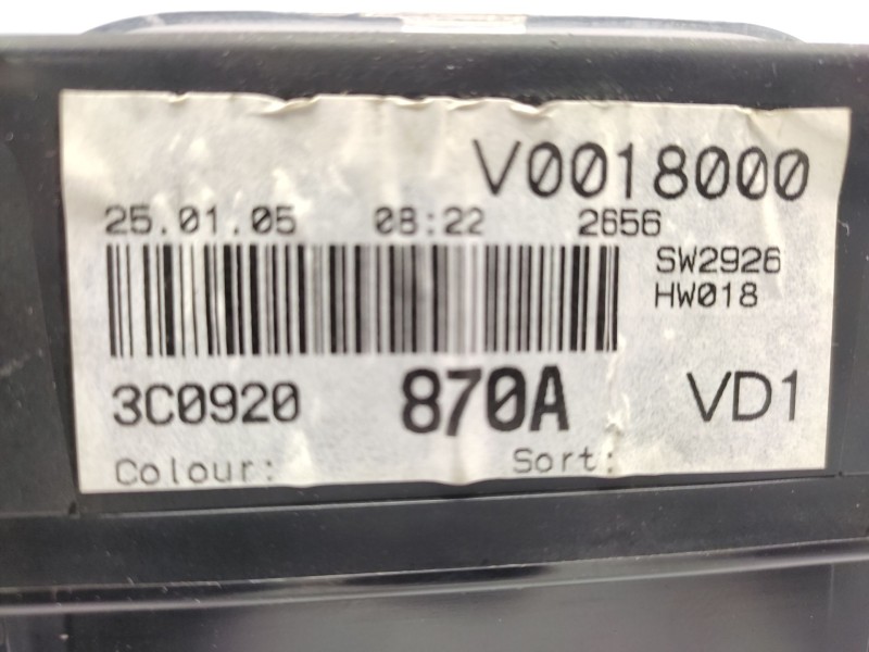 Cuadro Instrumentos 3c0920870a  - Volkswagen Passat Berlina (3c2) 2.0 Tdi 7