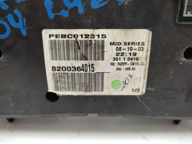 Cuadro Instrumentos 8200364015  - Renault Megane Ii Berlina 5p 1.9 Dci Diesel 6